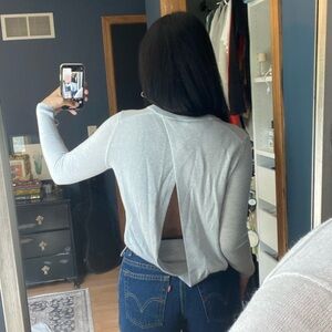 Lululemon Athletica Bring It Backbend Sweater Wrap Back in Grey